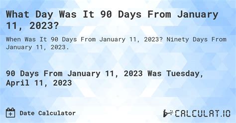 January 11, 2023 (Wednesday) .